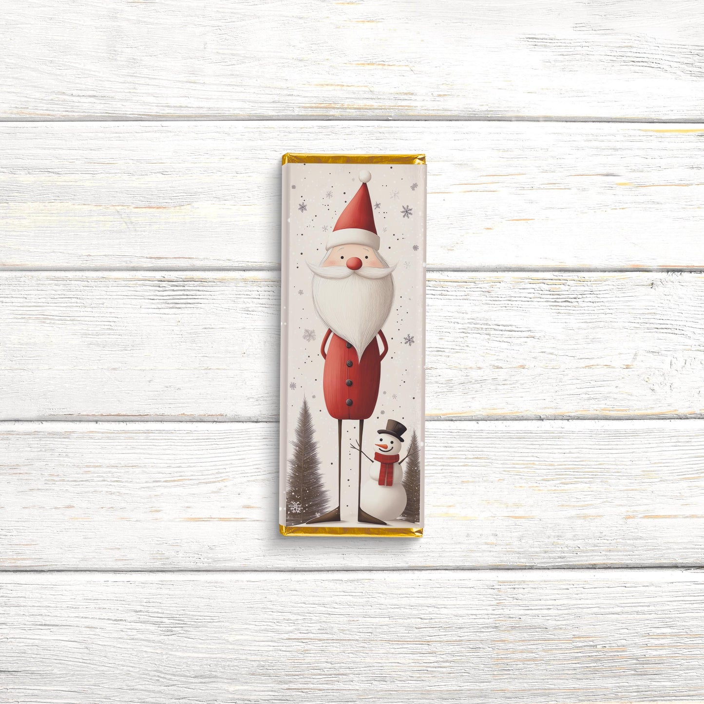 nordic santa chocolate bar wrappers: festive holiday party favors