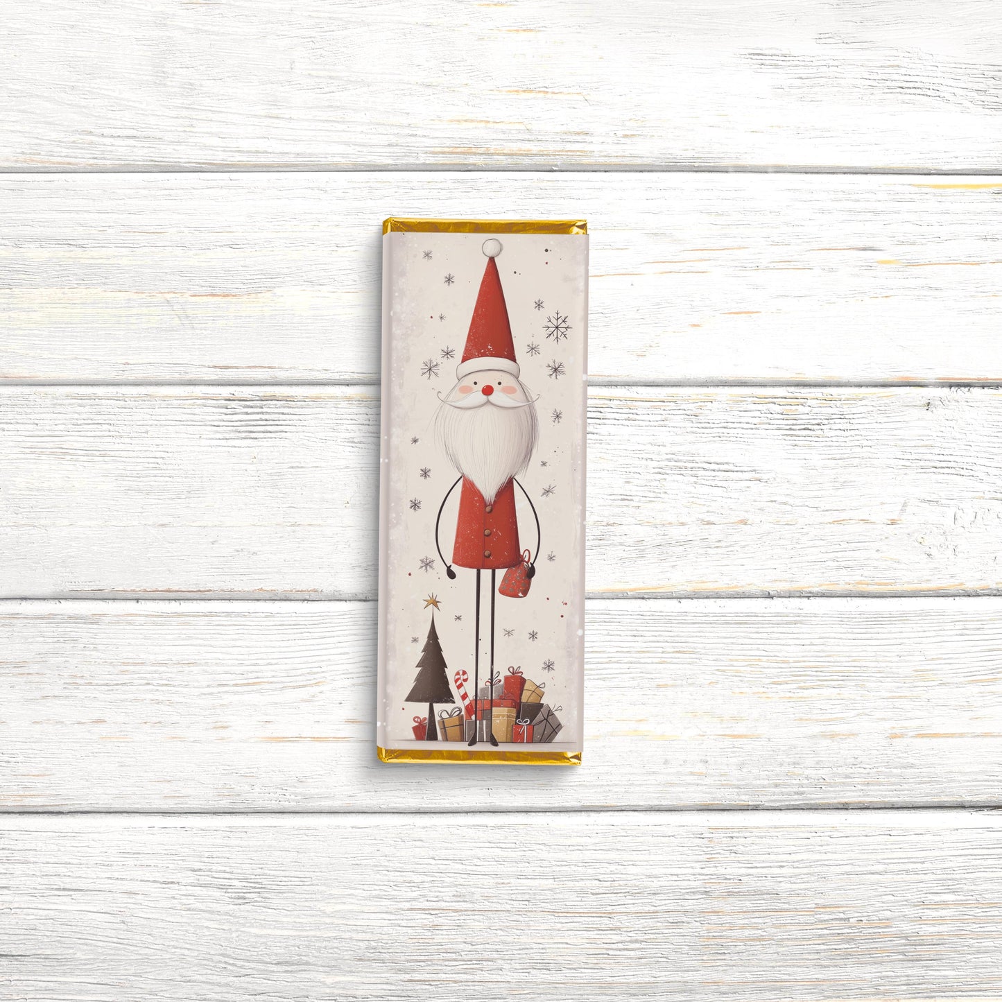 nordic santa chocolate bar wrappers: festive holiday party favors