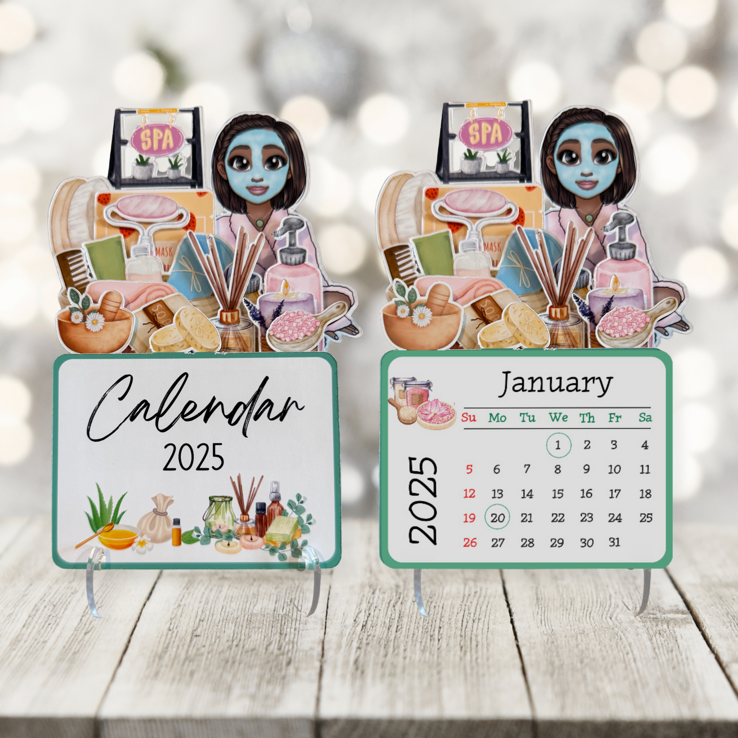 2025 self care and self love african american mini spa desk calendar - bob