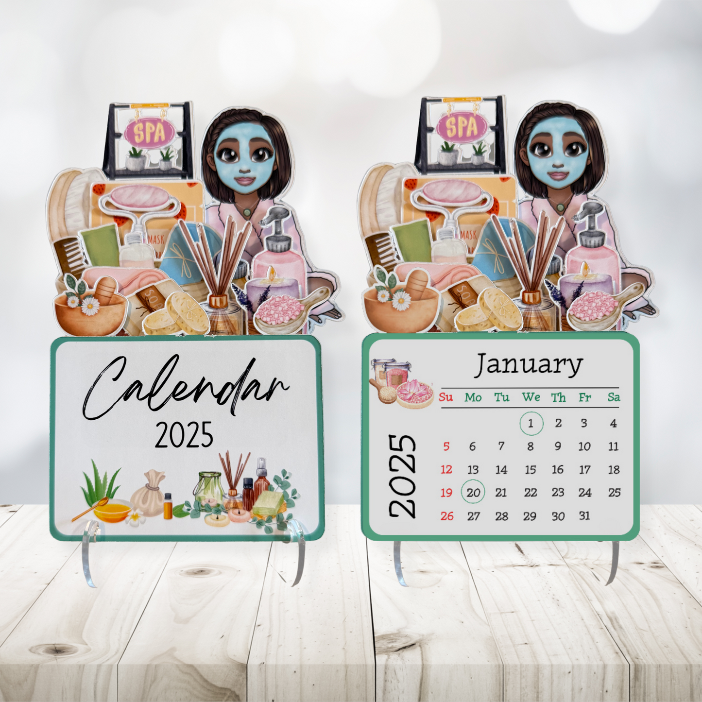 2025 self care and self love african american mini spa desk calendar - bob