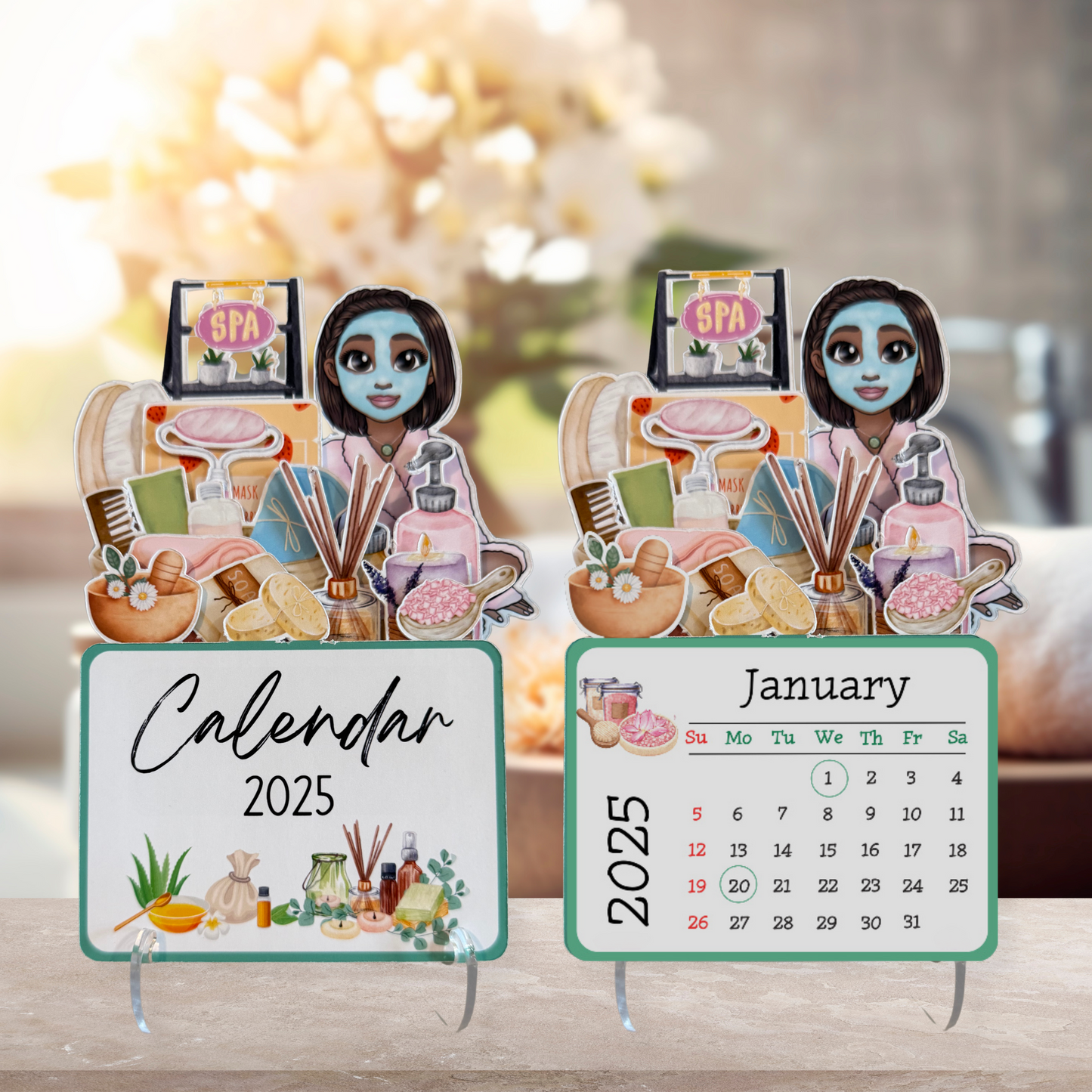 2025 self care and self love african american mini spa desk calendar - bob