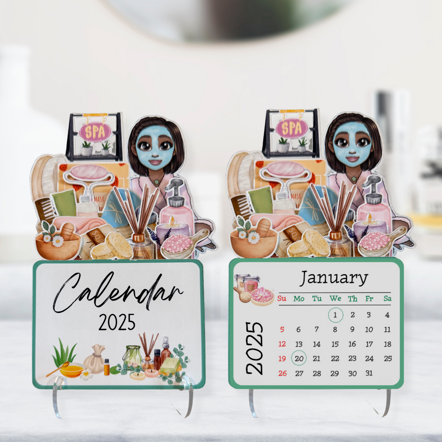 2025 self care and self love african american mini spa desk calendar - bob