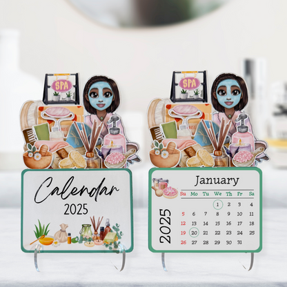 2025 Self Care and Self Love African American Mini Spa Desk Calendar - Bob