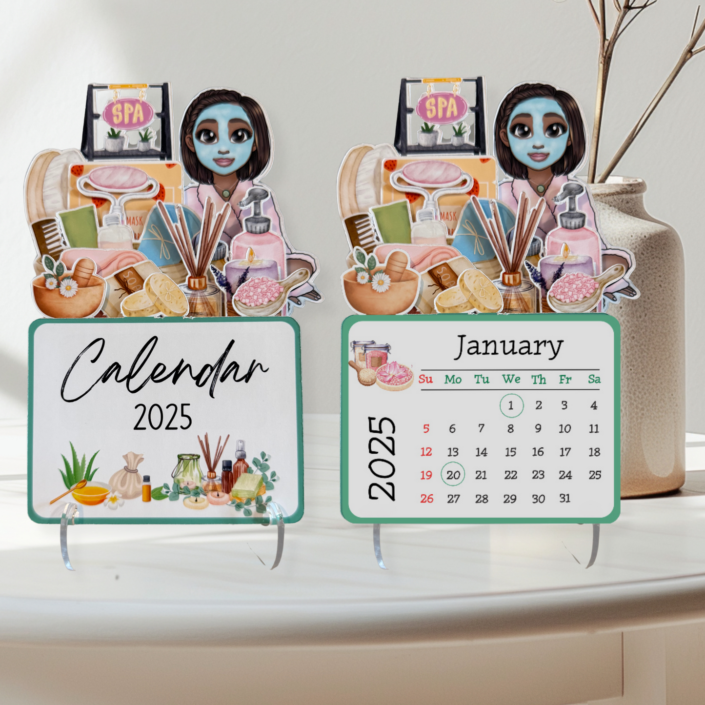 2025 self care and self love african american mini spa desk calendar - bob