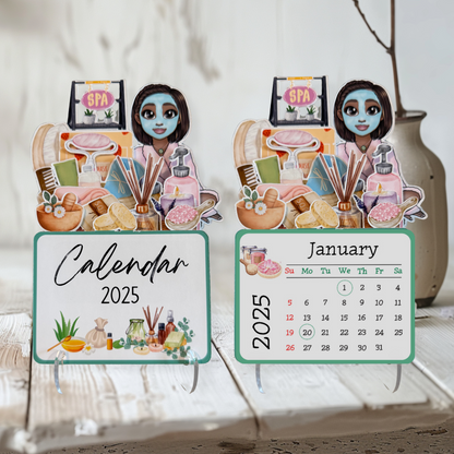 2025 Self Care and Self Love African American Mini Spa Desk Calendar - Bob