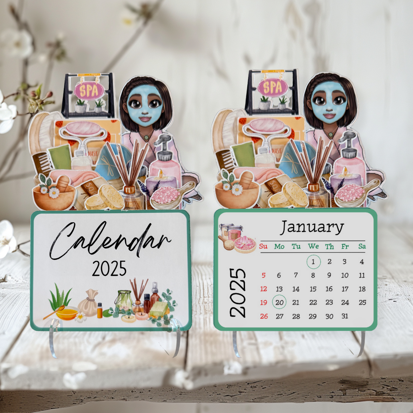 2025 self care and self love african american mini spa desk calendar - bob