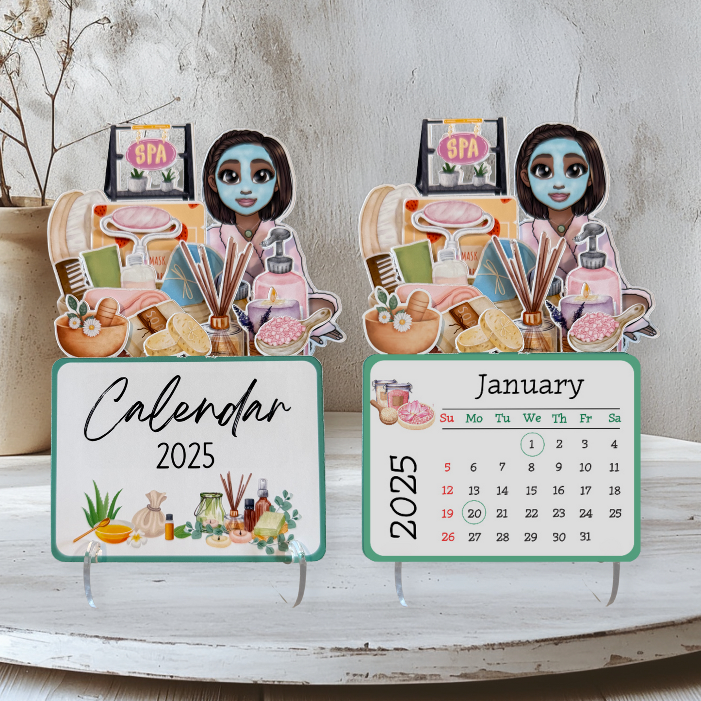 2025 self care and self love african american mini spa desk calendar - bob