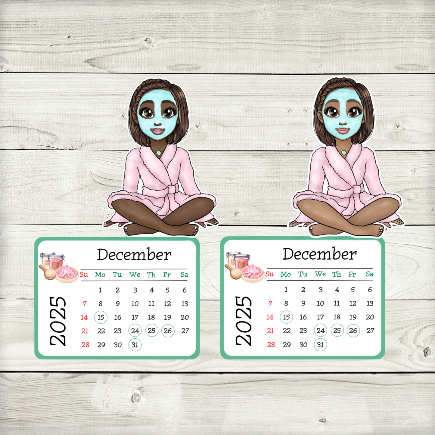 2025 self care and self love african american mini spa desk calendar - bob