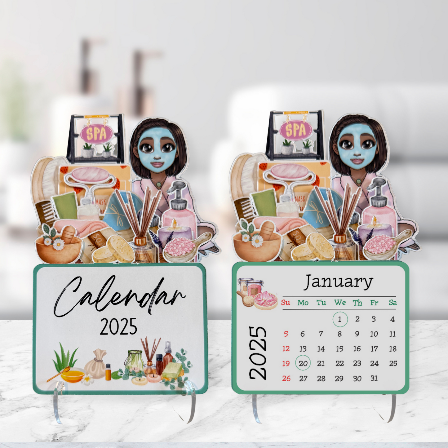 2025 self care and self love african american mini spa desk calendar - bob