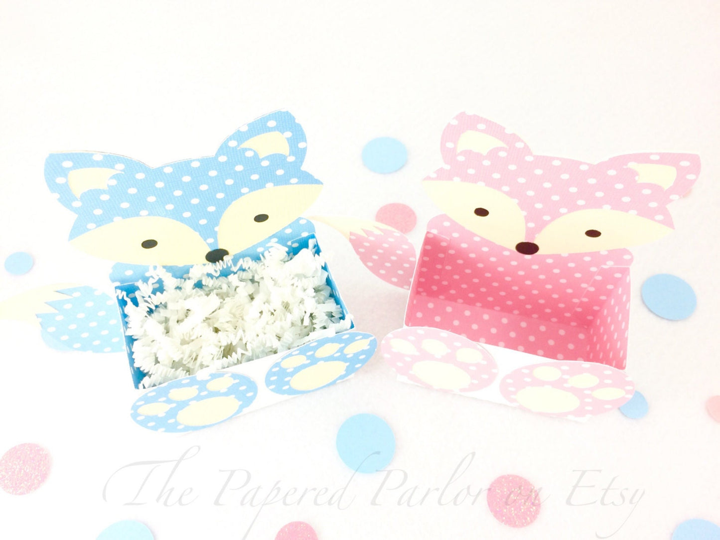 fox party favor box: woodland baby shower treat bags