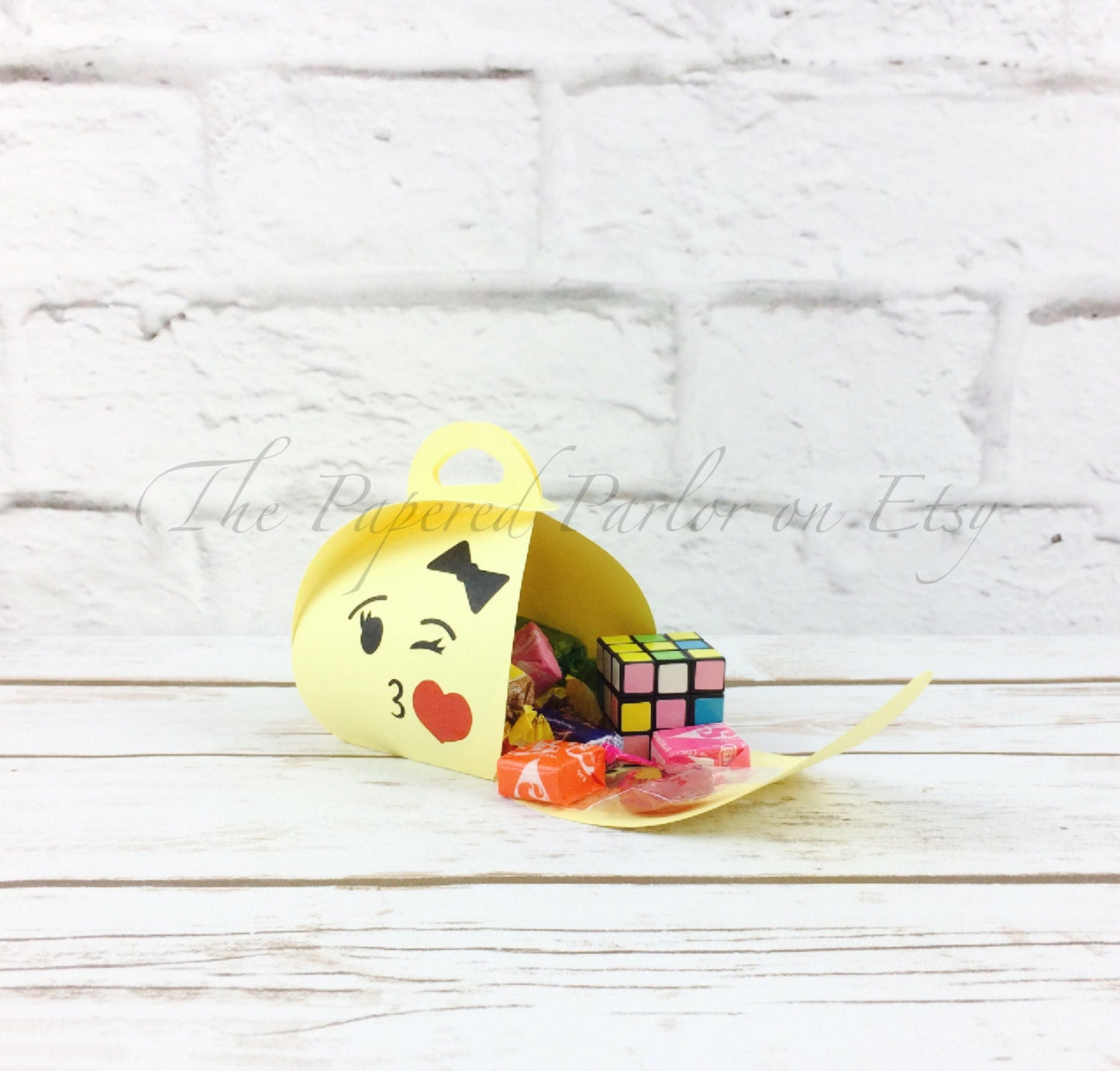 emoji party favor boxes: emoji birthday goodie bags, set of 12