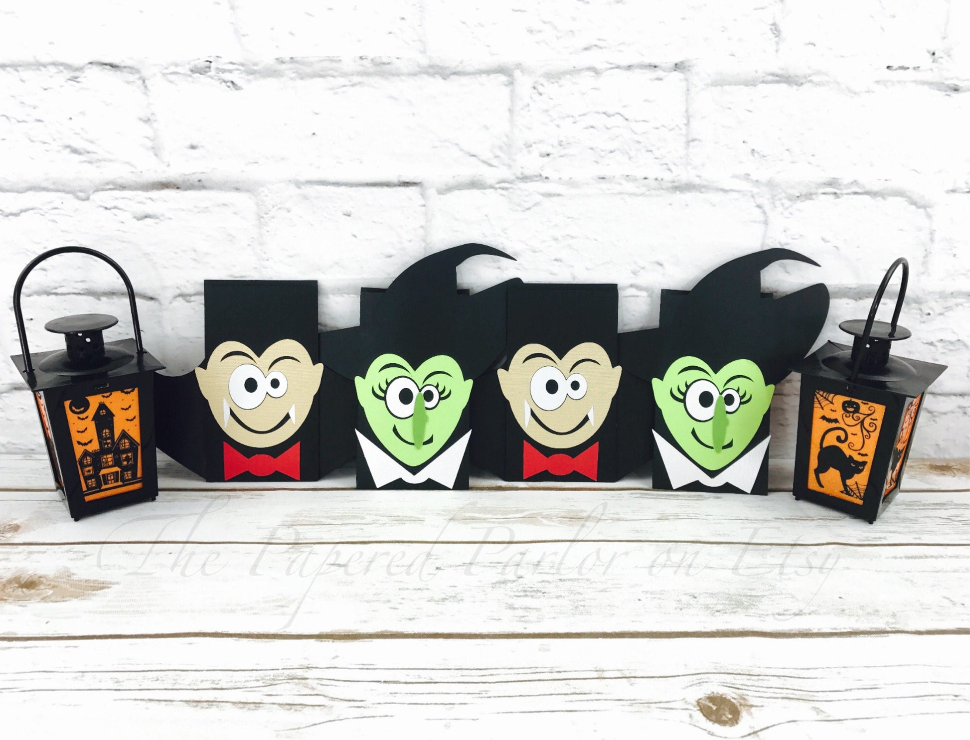 Vampire & Witch Candy Bar Holders: Halloween Party Favors