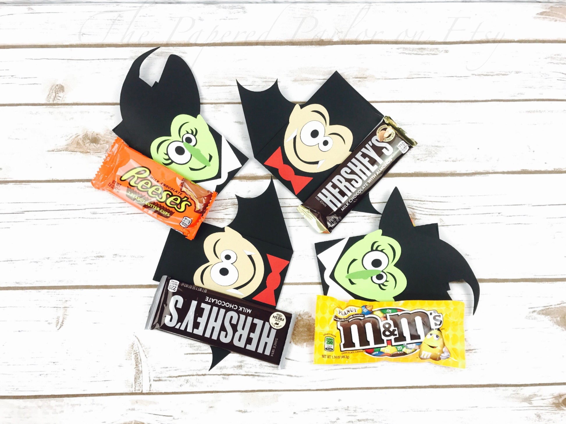 Vampire & Witch Candy Bar Holders: Halloween Party Favors