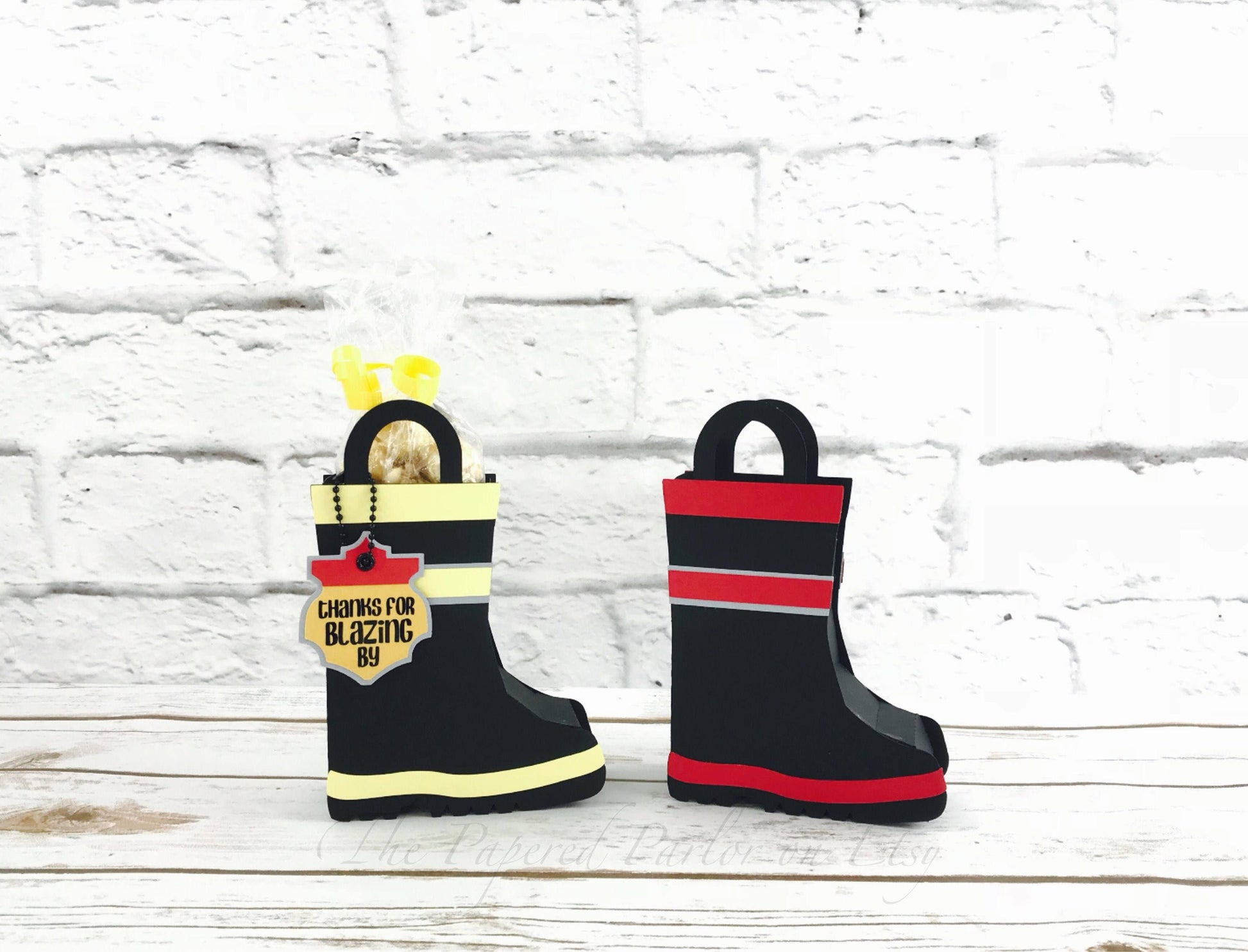 Fireman Boot Party Bag: Firefighter Birthday Favor