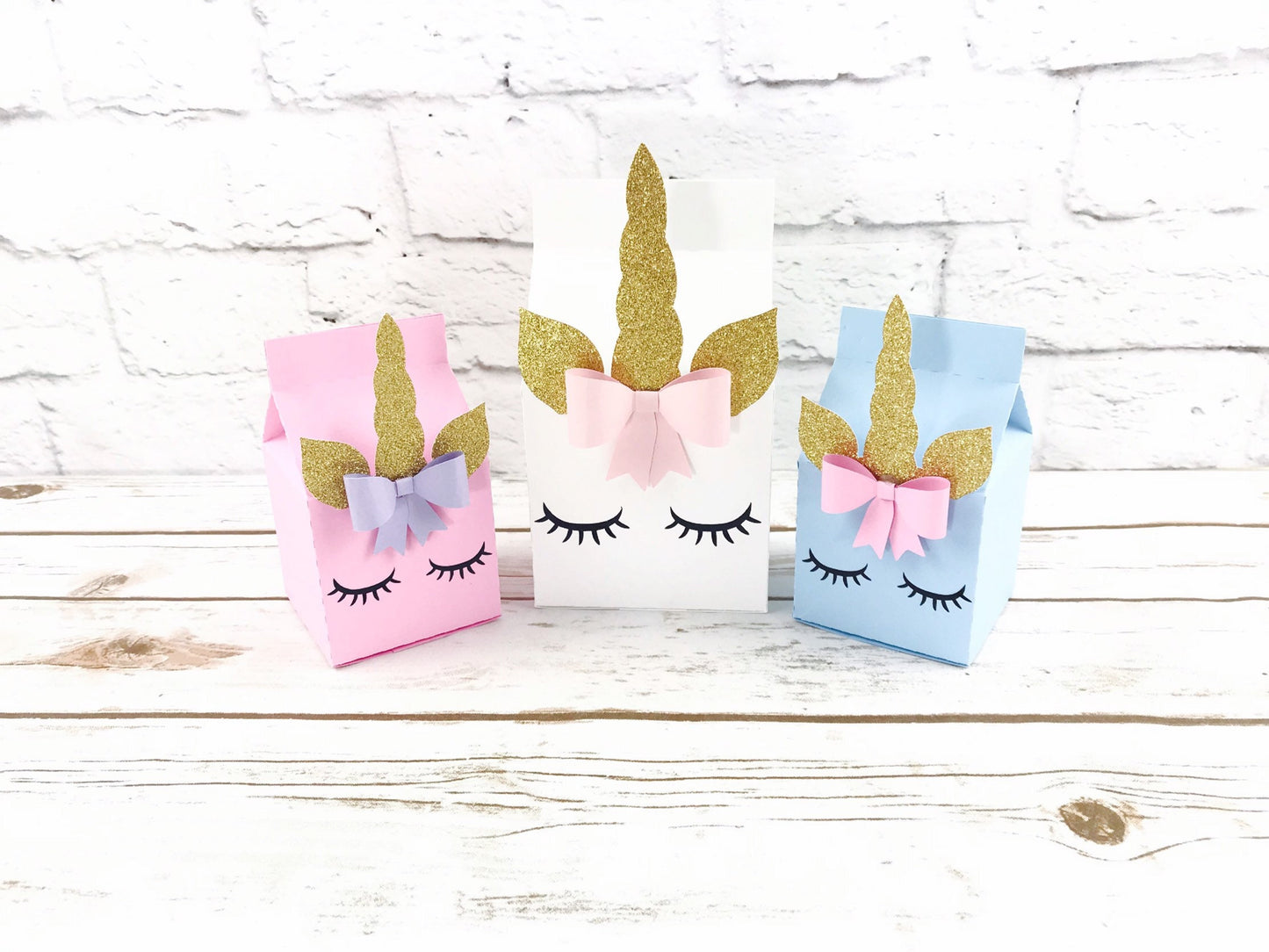 unicorn milk carton party favor box: birthday treat goody bags