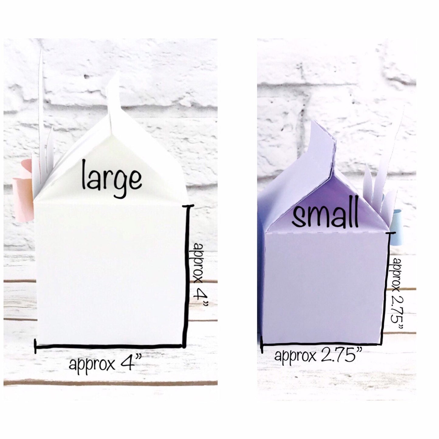 unicorn milk carton party favor box: birthday treat goody bags