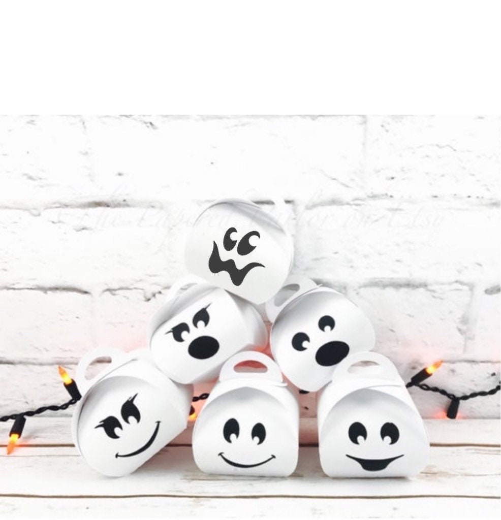 ghost party favor bags: halloween goodie treat boxes