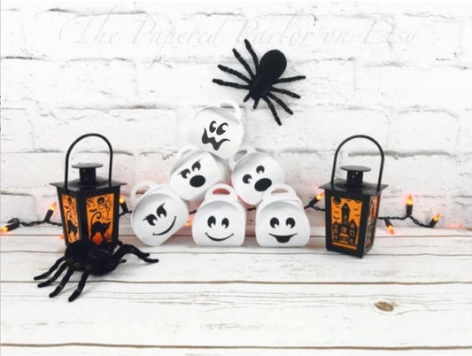Ghost Party Favor Bags: Halloween Goodie Treat Boxes