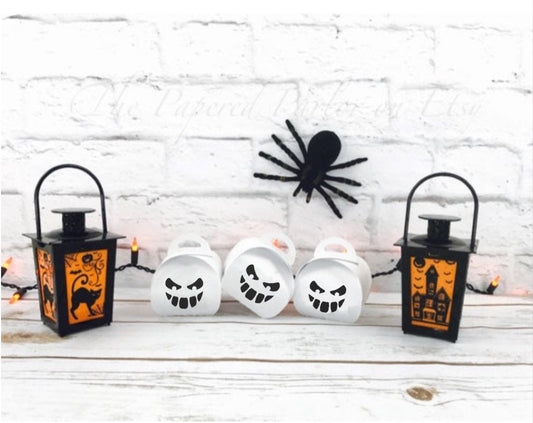 Skull Halloween Party Favor Bags: Emoji Goodie Bags (3x3x2.75)