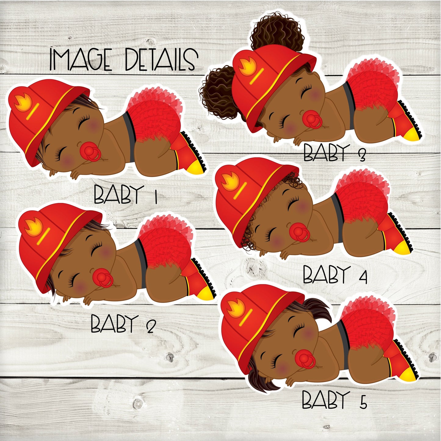 sleeping baby fireman cupcake toppers (set of 12) fb01b