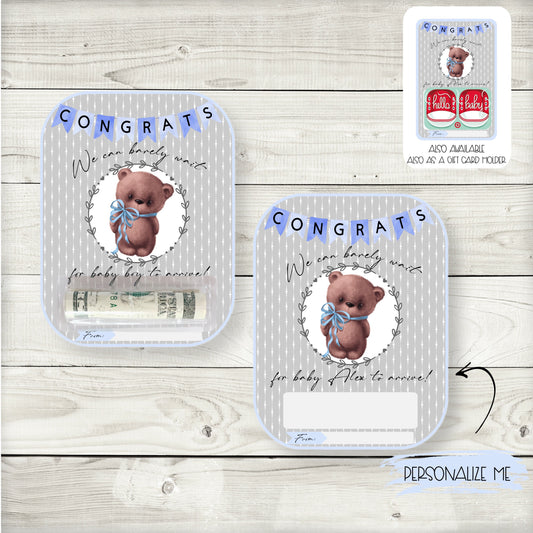 We Can Barely Wait Baby Money Card Holder (Blue)