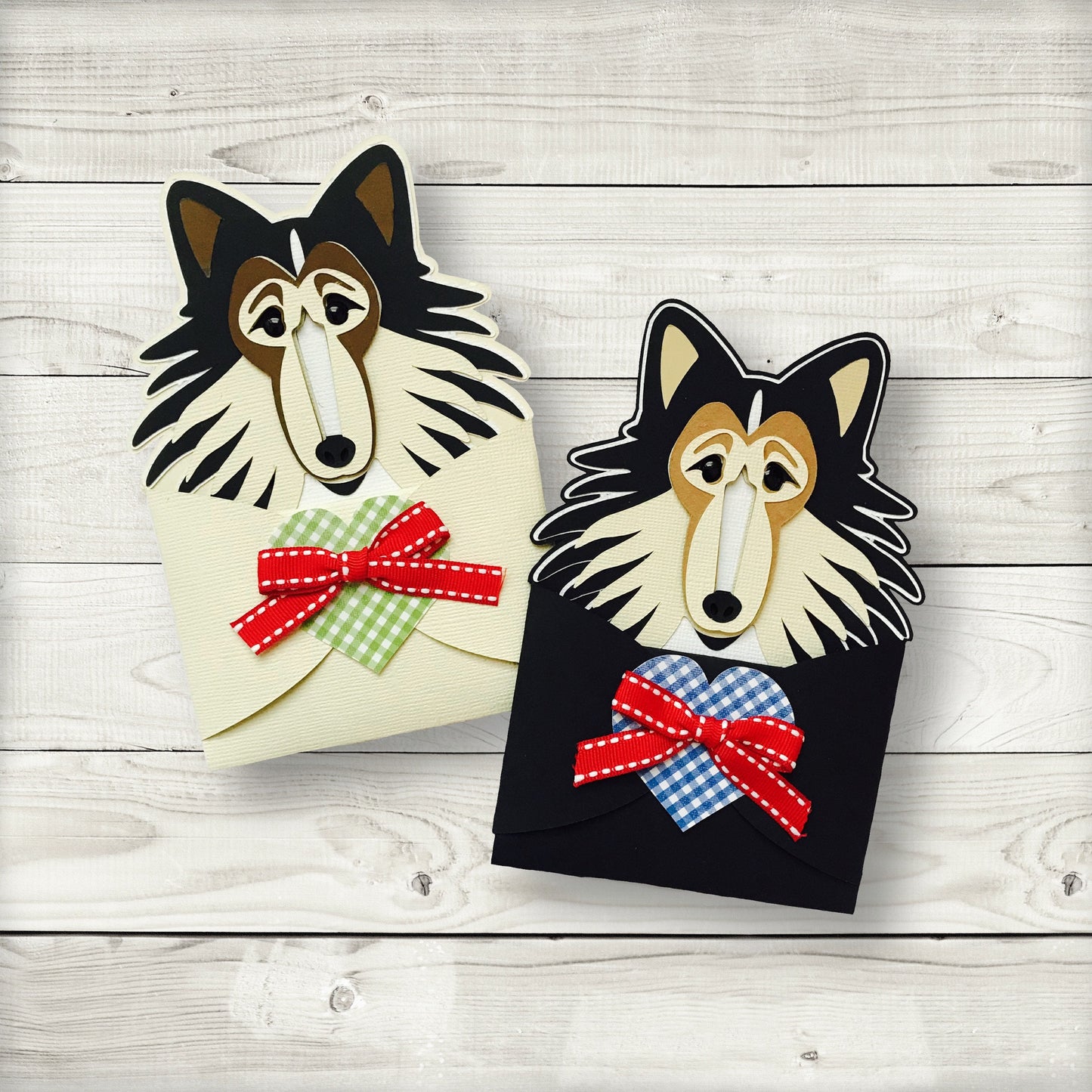 collie dog gift card holder