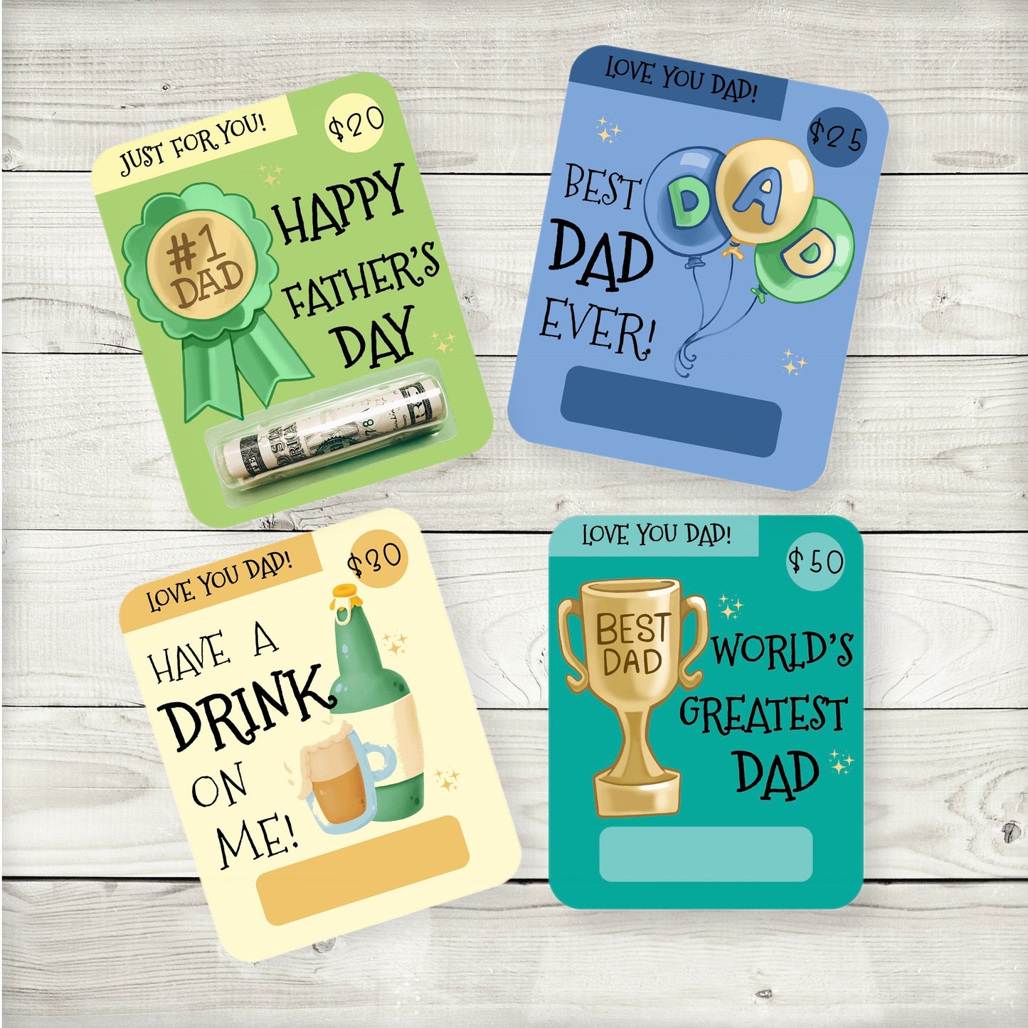 father’s day best dad ever money card holders