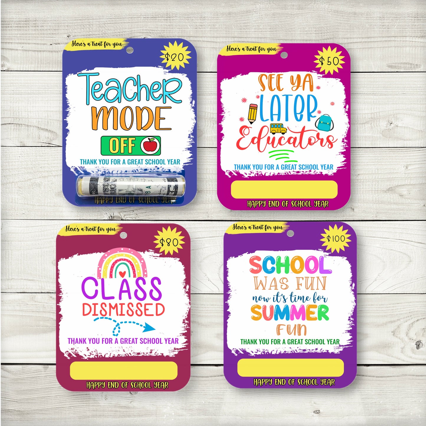 teacher appreciation money card holder gifts