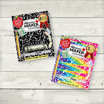 Teacher Appreciation Money Card Holder Gifts