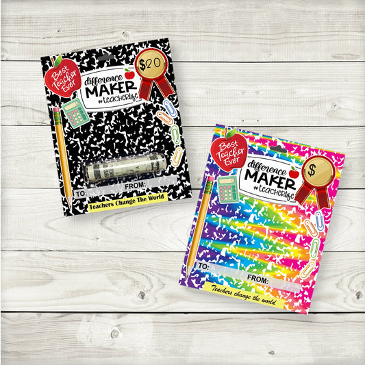 Teacher Appreciation Money Card Holder Gifts