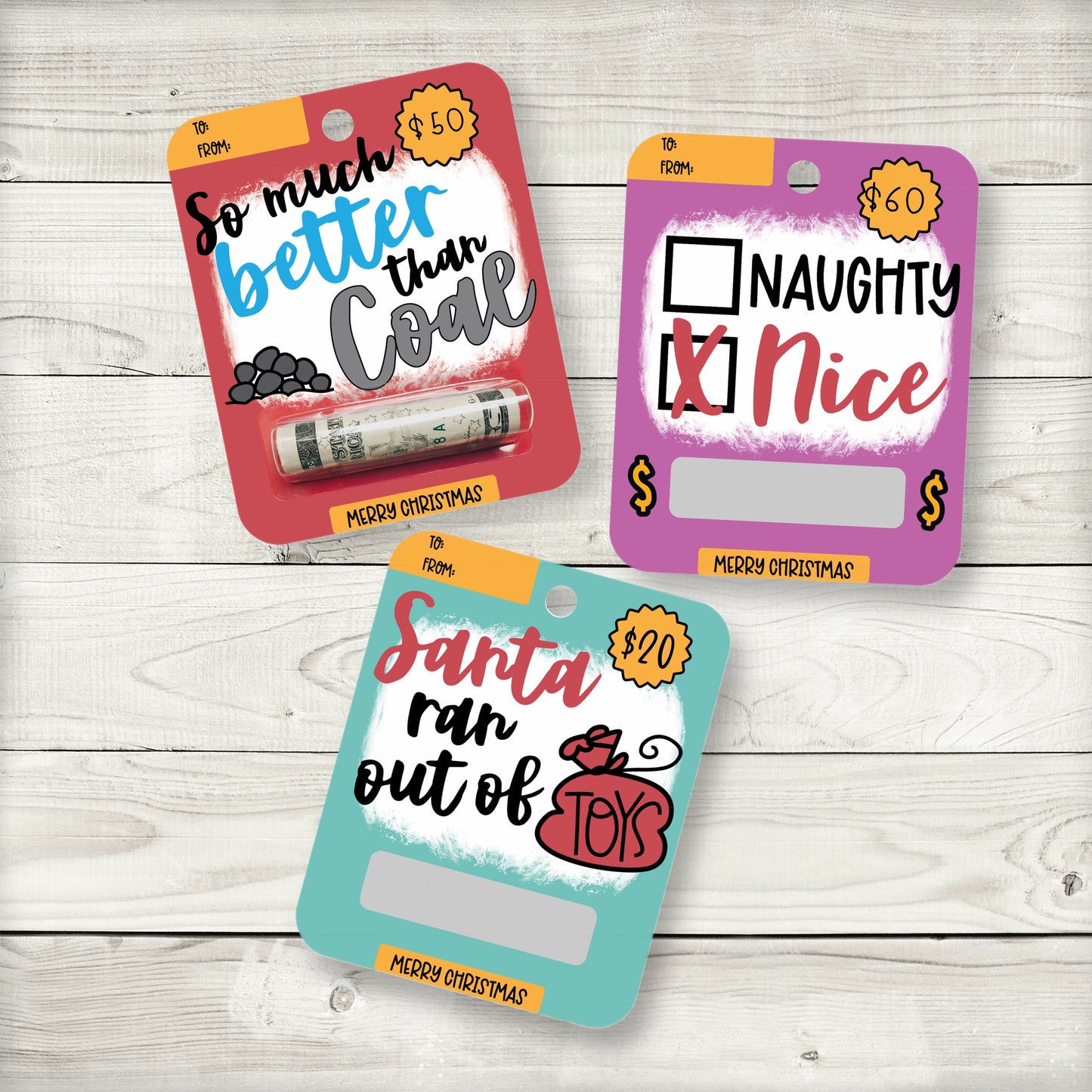 funny christmas money card holders