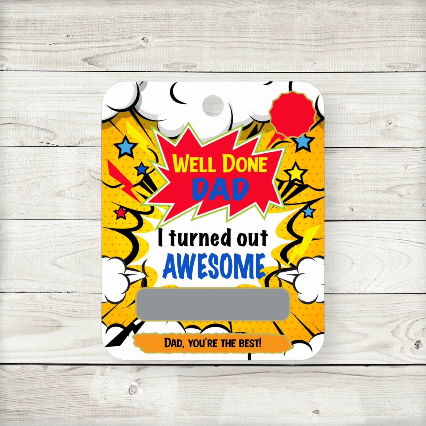 superhero comic father’s day money card holder