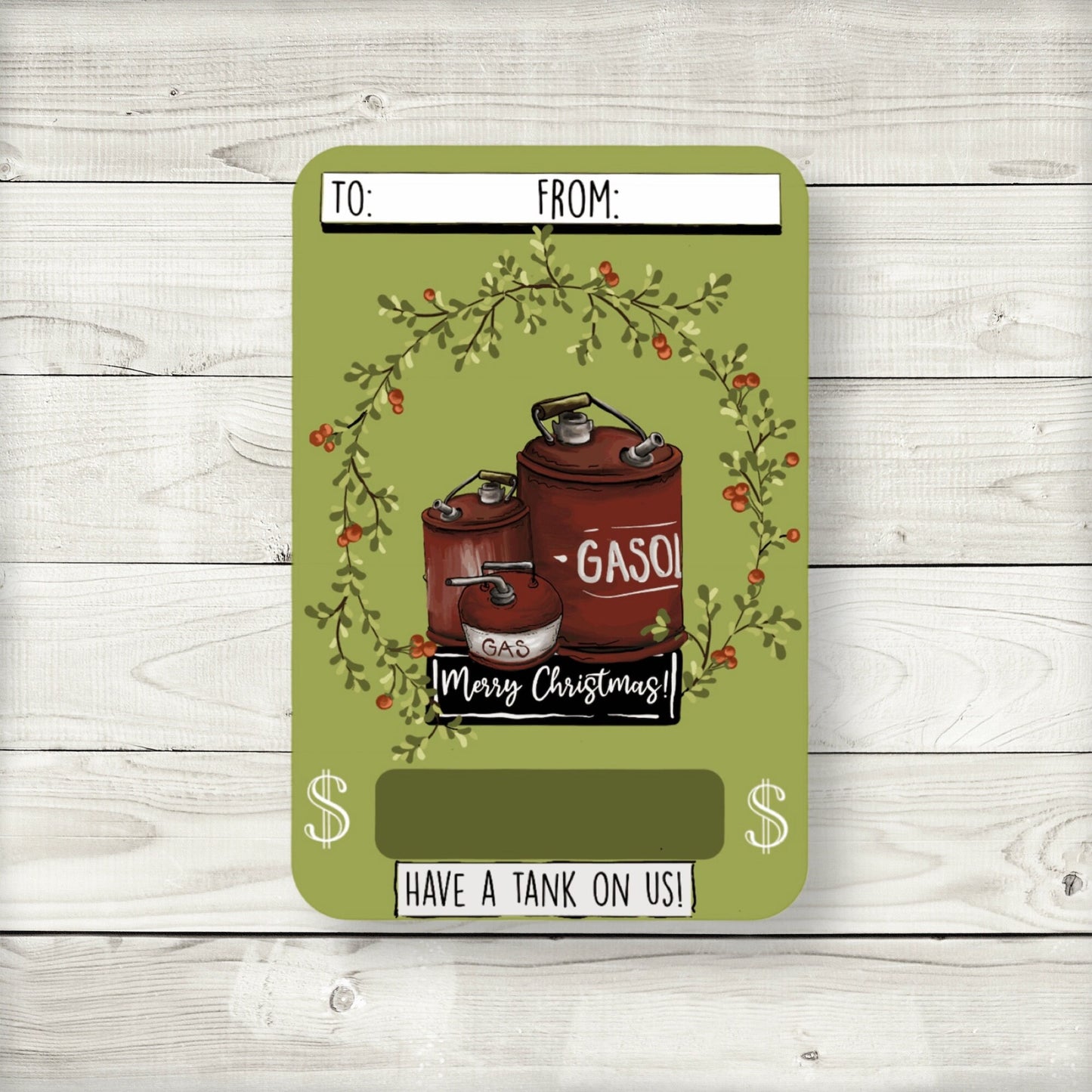 retro christmas gas money card holder: vintage stocking stuffer