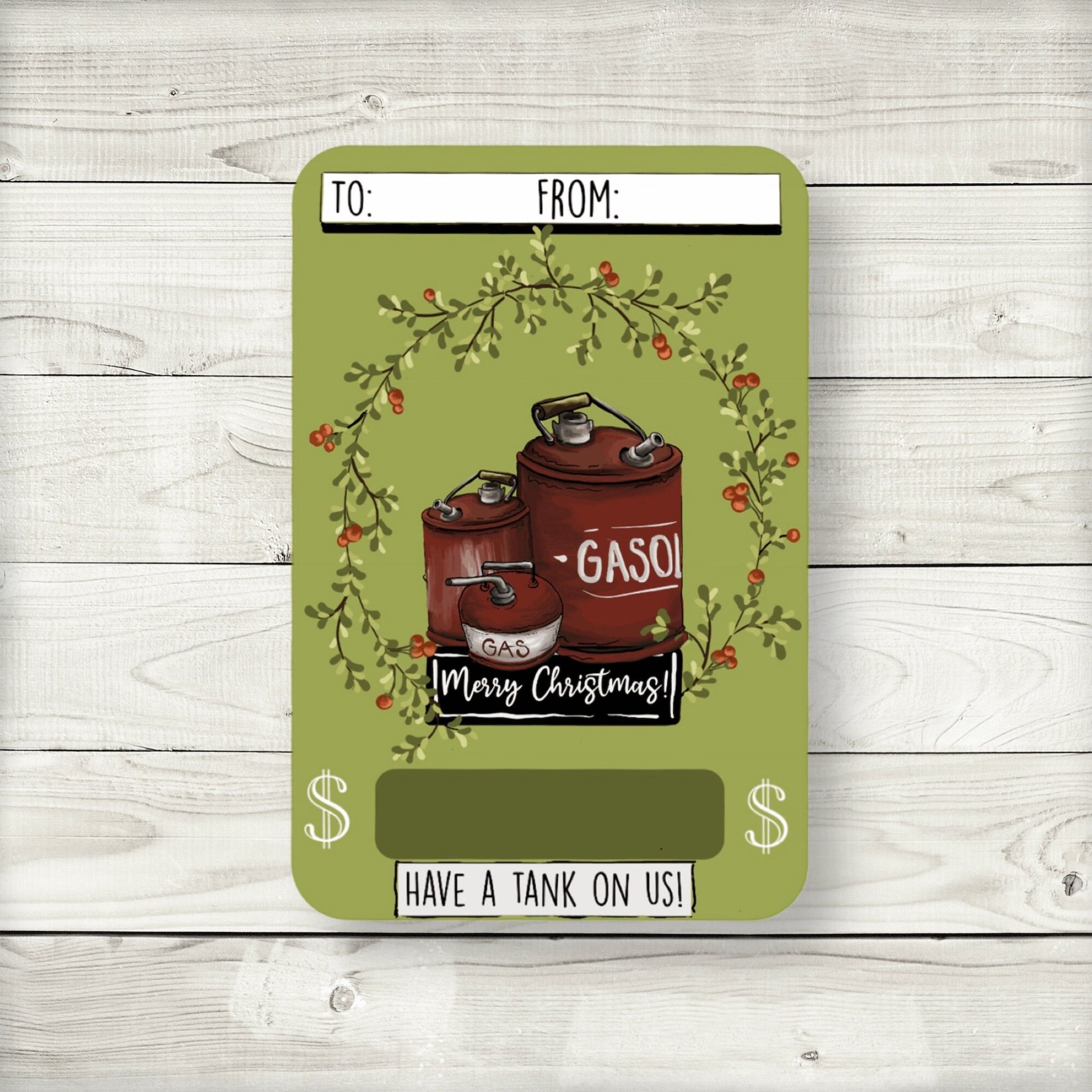 Retro Christmas Gas Money Card Holder: Vintage Stocking Stuffer