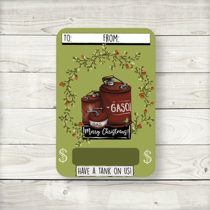 Retro Christmas Gas Money Card Holder: Vintage Stocking Stuffer