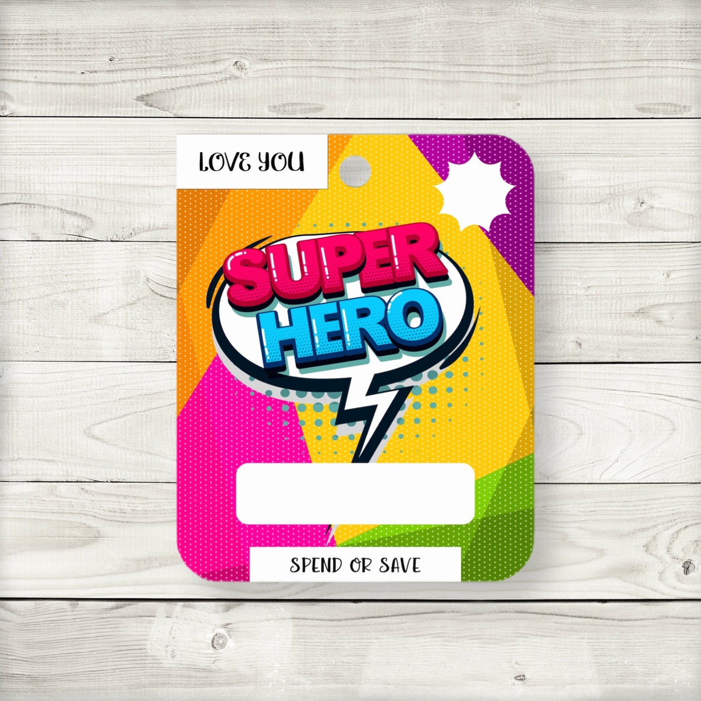 superhero comic pop father’s day money card holder