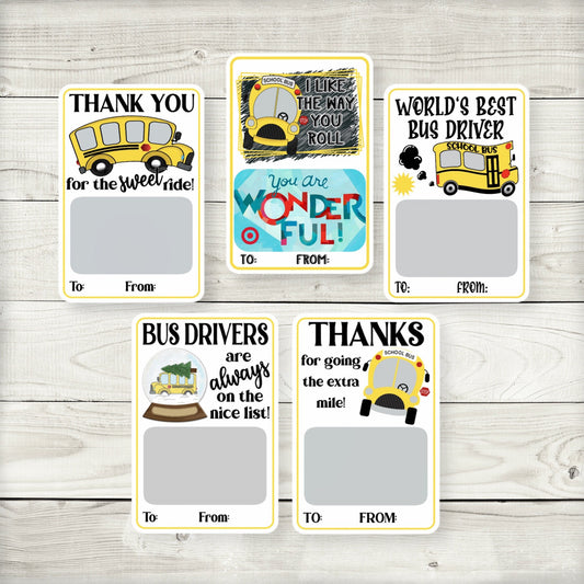 Bus Appreciation Gift Card Holders