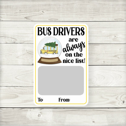 Bus Appreciation Gift Card Holders