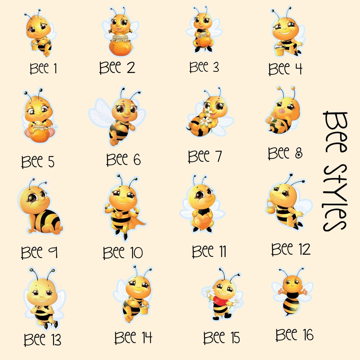 cute bee cupcake toppers (set of 12)