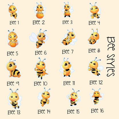 Cute Bee Cupcake Toppers (Set of 12)