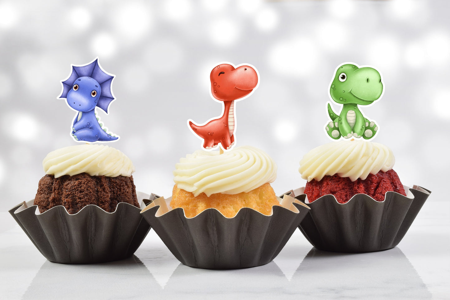 dinosaur cupcake toppers (set of 12)