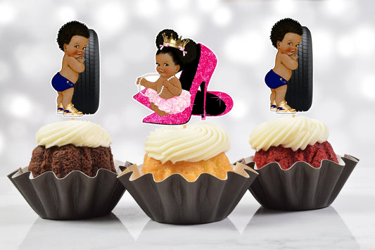 Wheels or Heels Cupcake Toppers (Set of 12) HP01B