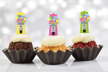 Gumball Cupcake Toppers (Set of 12)