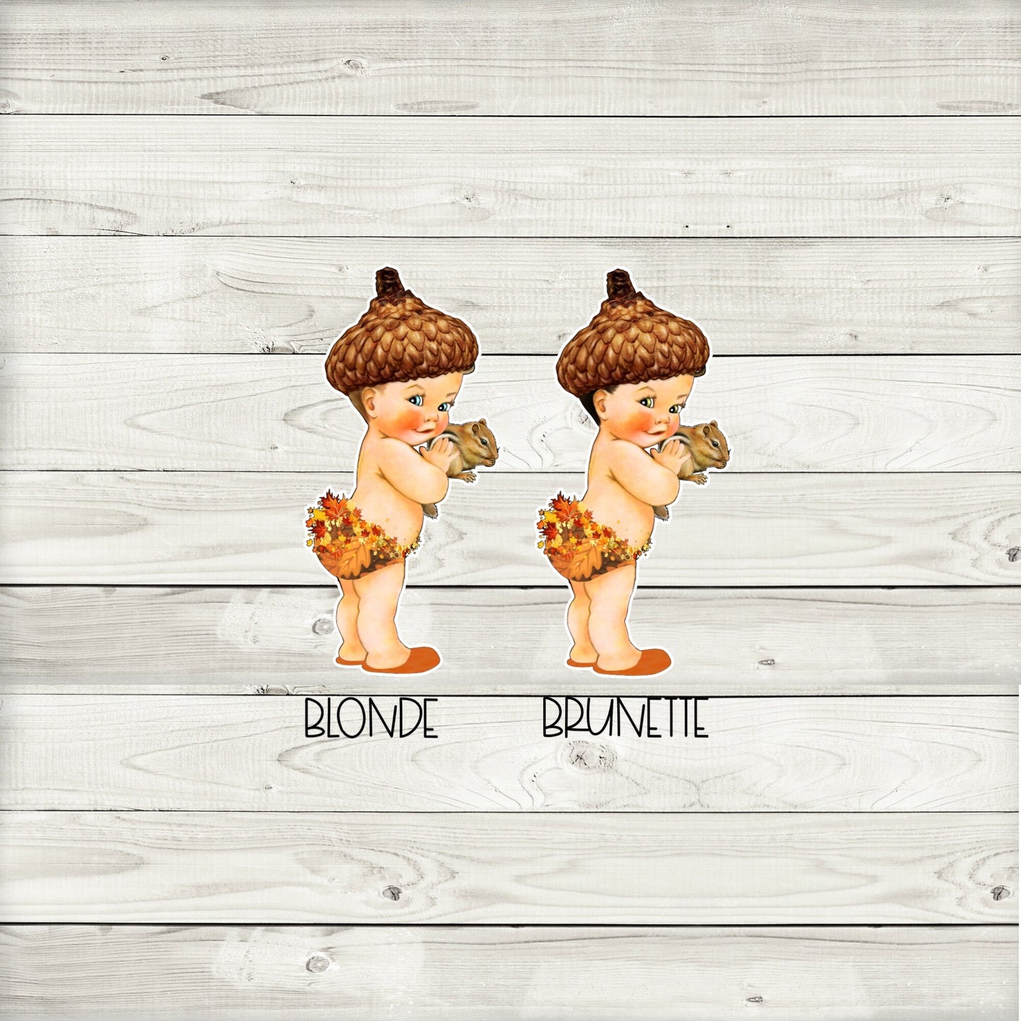 fall acorn baby shower cupcake toppers (set of 12) fa01w