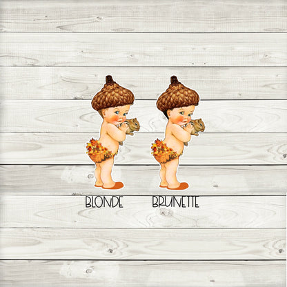 Fall Acorn Baby Shower Cupcake Toppers (Set of 12) FA01W