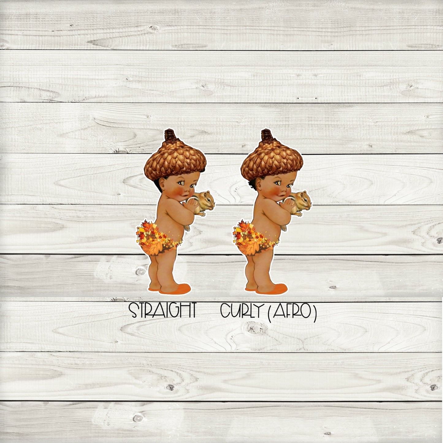 fall acorn baby shower cupcake toppers (set of 12) fa01b