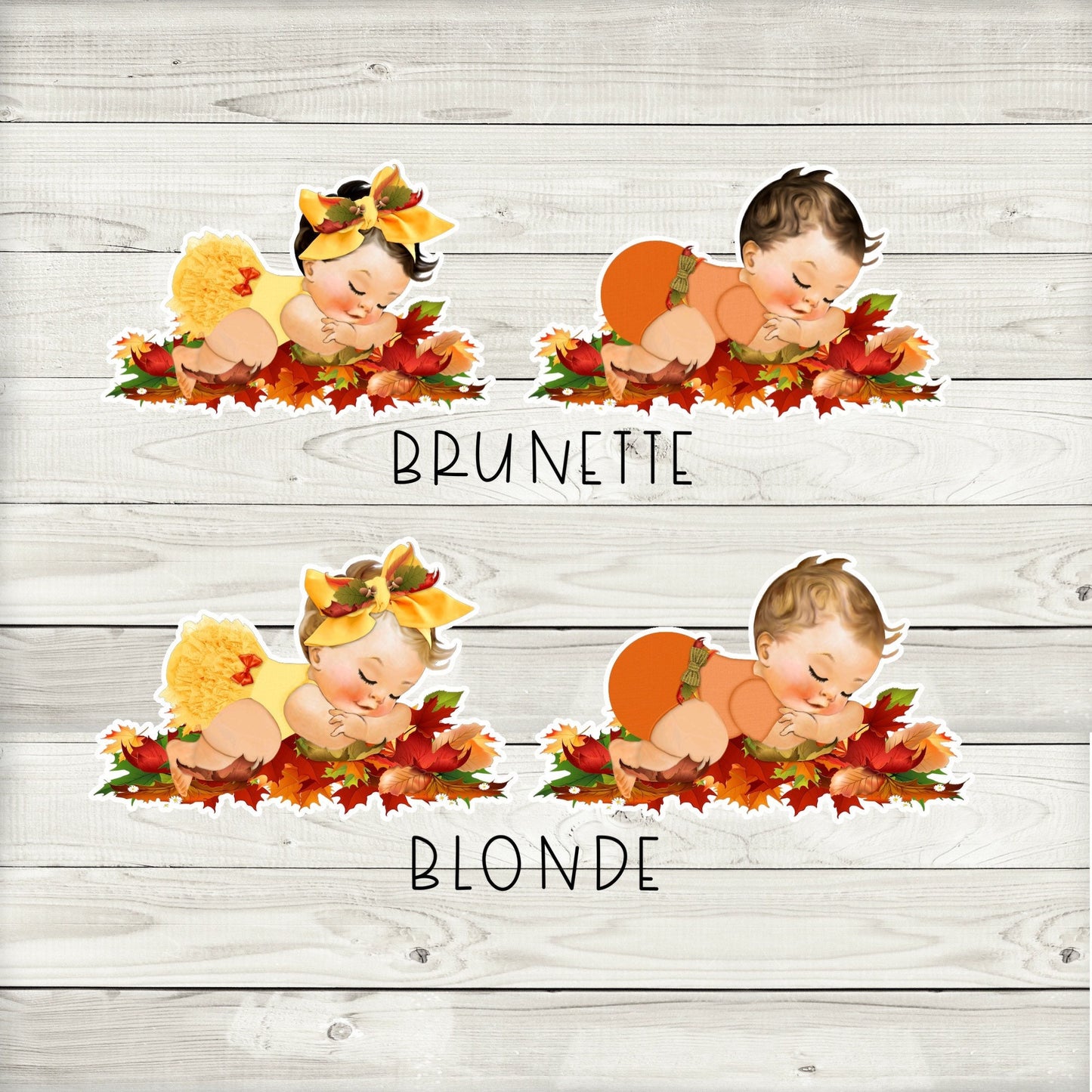 autumn fall baby shower cupcake toppers (set of 12) af01w