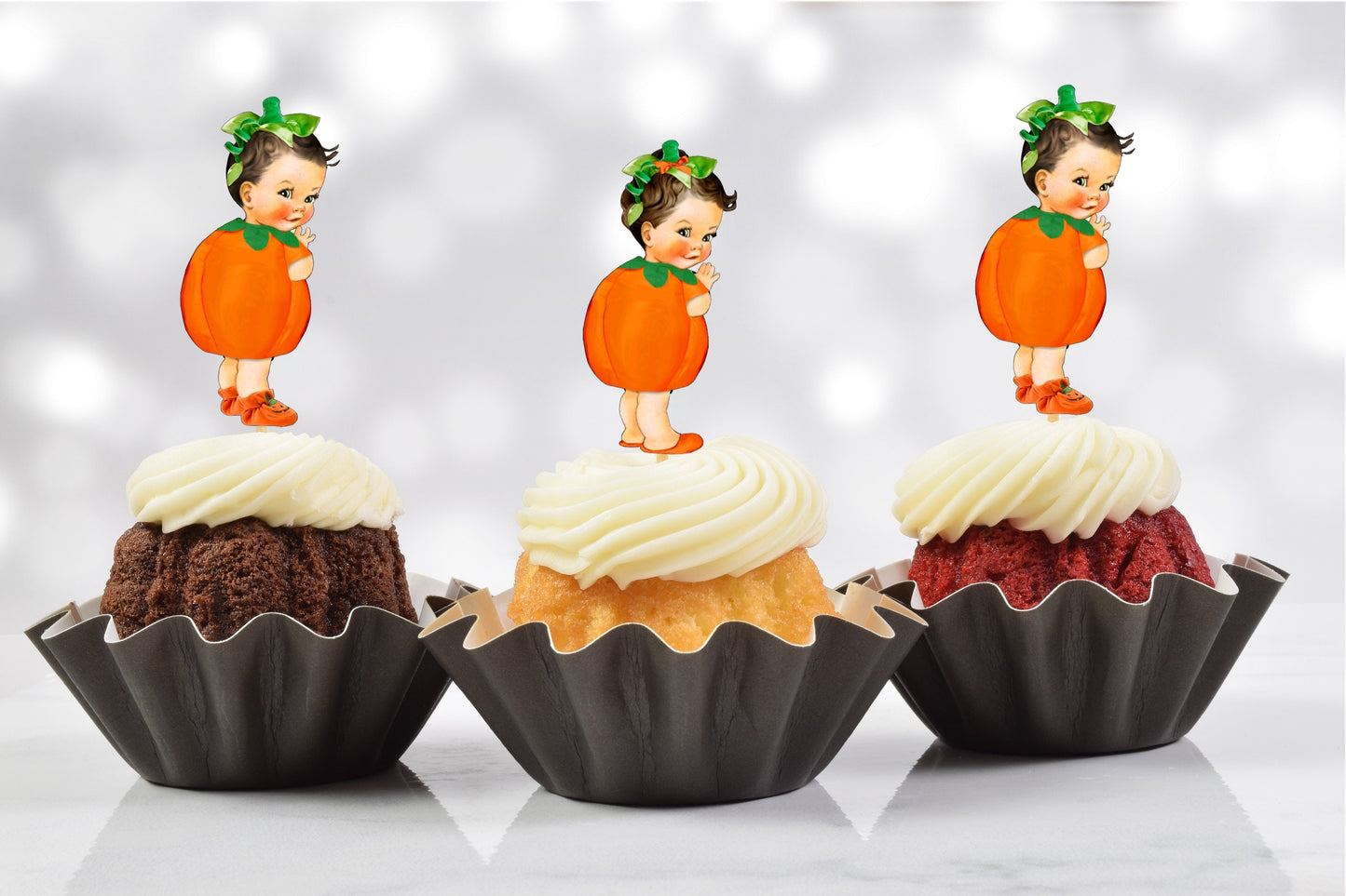 little pumpkin cupcake toppers (set of 12) lp01w