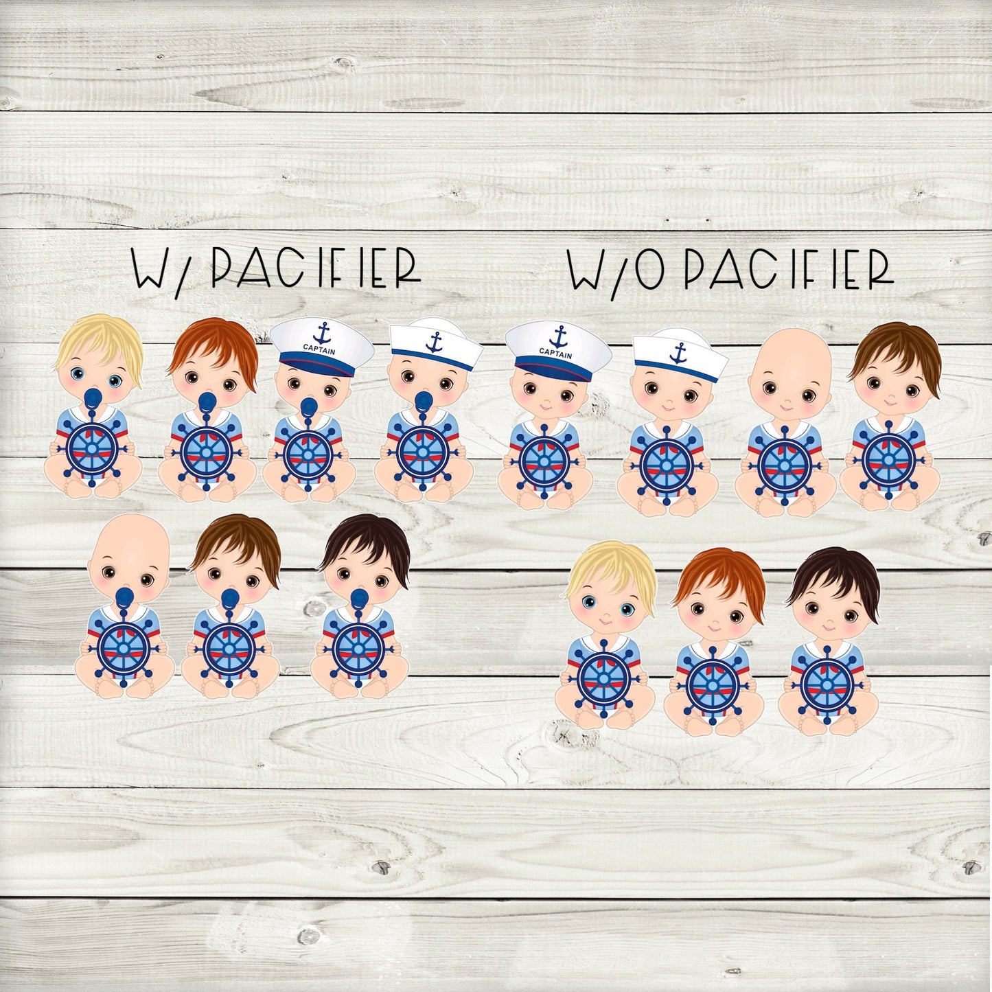 ahoy baby boy sailor shower cupcake toppers (set of 12) ah01w