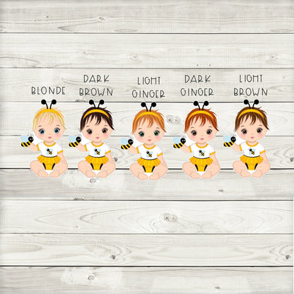 Bee Baby Shower Cupcake Toppers (Set of 12) BE01W